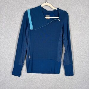 Icebreaker Merino Wool Base Layer Sweater Womens‎ Medium Asymmetrical Zip Neck